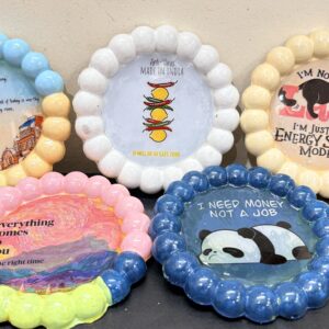 handmade bubble resin coaster & trinket tray collection